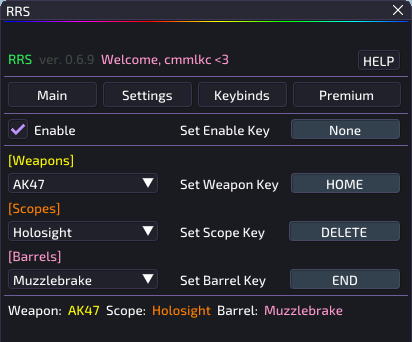 Rust Script Recoil Control & Interface