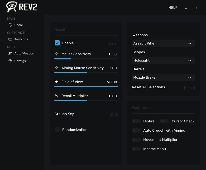 Rust Script Recoil Control & Interface